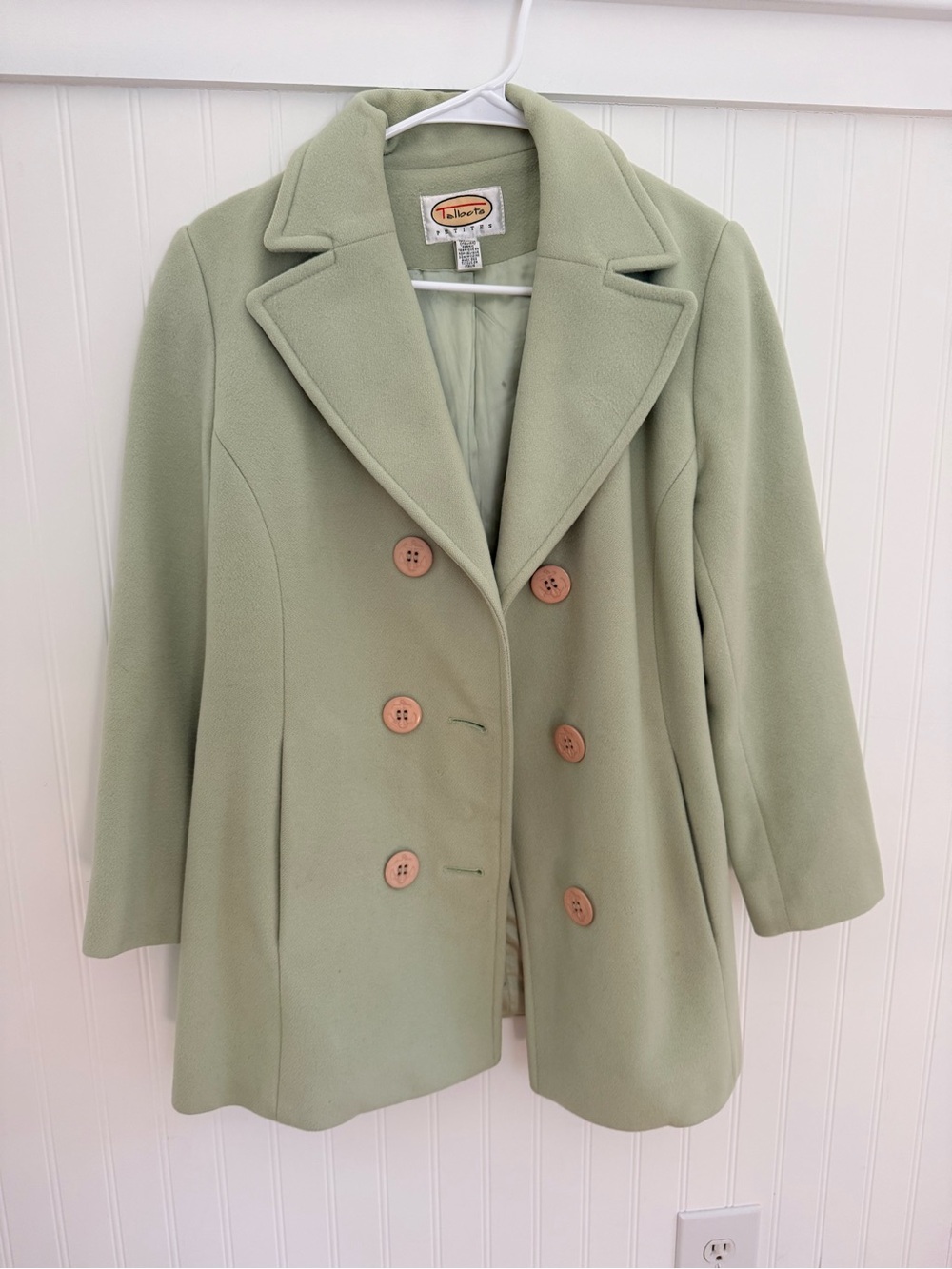 Talbots Sage Green Wool Blend Coat 4 Petite